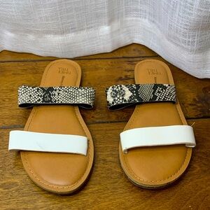 Time and Tru- snake print sandals